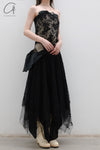 marc le bihan beaded lace silk top 26152 E23 black